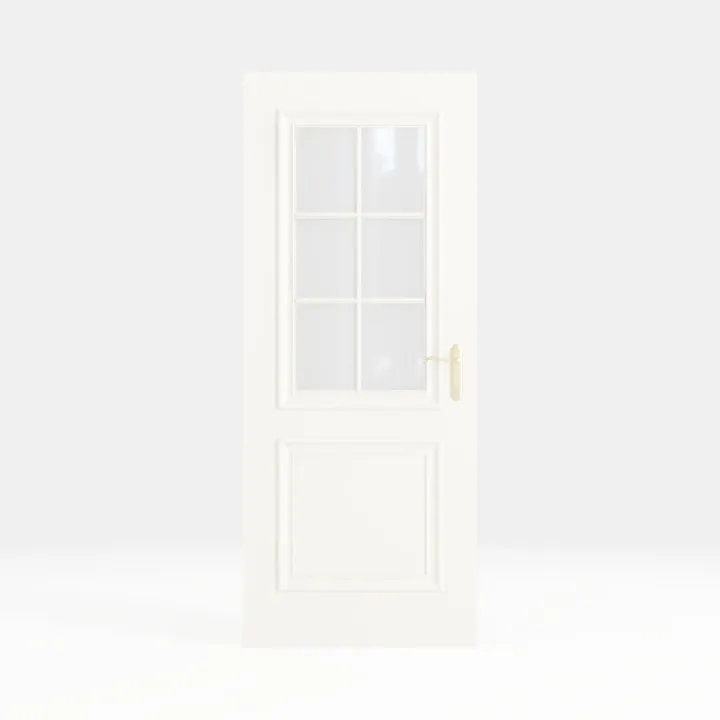 French Door, 30" x 80", Half-Lite Frosted Glass, 