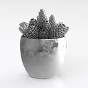 Rustic Ceramic Flower Large Vase, Vintage Floor Right 45 Degree View