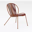Orange Velvet Arm Chair, Single Sofa Chair, Modern Right 45 Degree View