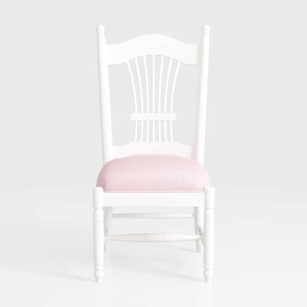 Dining Chair White, Solid Wood Chair Armless