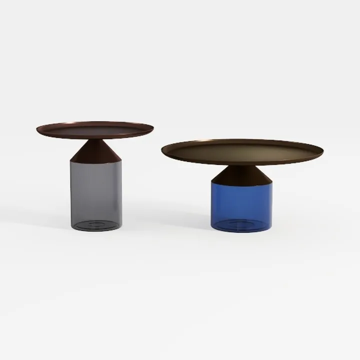 Round Nesting Coffee Table Set of 2, Living Room 