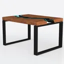 Large Starry Night Table, Moon Coffee Sofa Table Left 45 Degree View