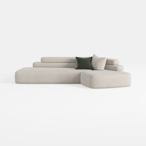 MELLCOM Modern Curved Boneless Sofa Couch,