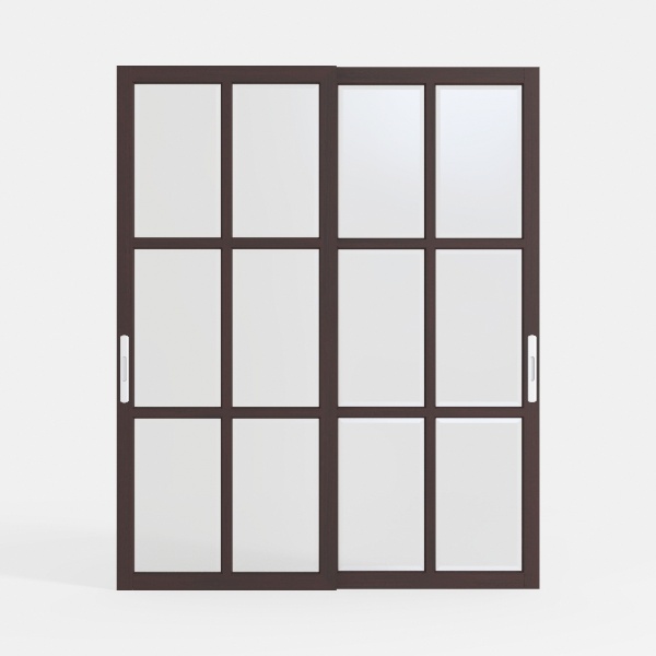 3D wooden door Y-6332 red walnut