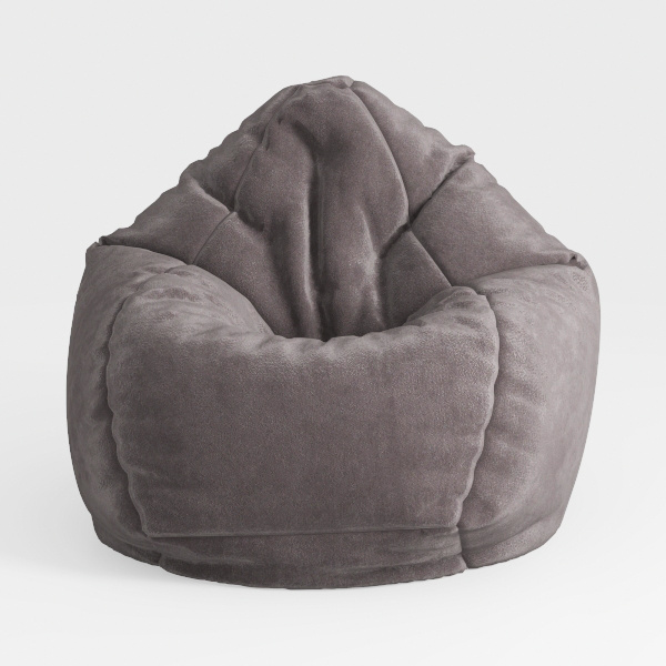 Big Joe Hug Bean Bag Chair, Gray Hyde, Vegan