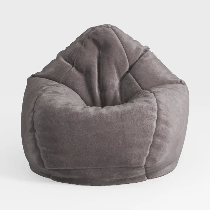 Big Joe Hug Bean Bag Chair, Gray Hyde, Vegan