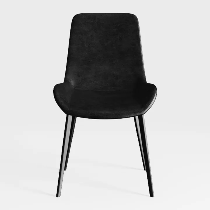 Black Dining Chairs Set of 4, Modern Faux