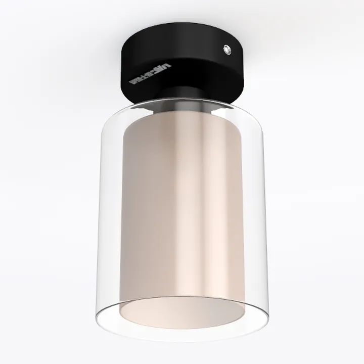 Black Modern Semi Flush Mount Ceiling Light,Rustic