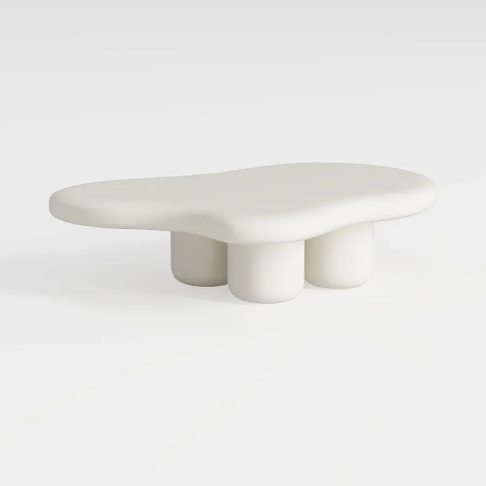 40" Coffee Table, Modern Cloud Shaped Coffee Table