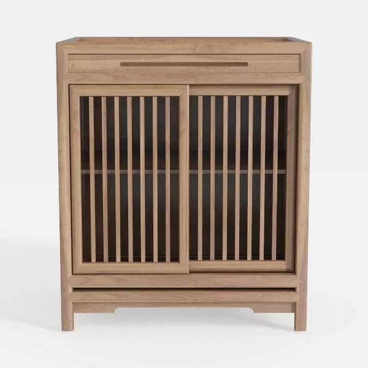 Farmhouse Rattan Shoe Cabinet with Storage,32.4’’