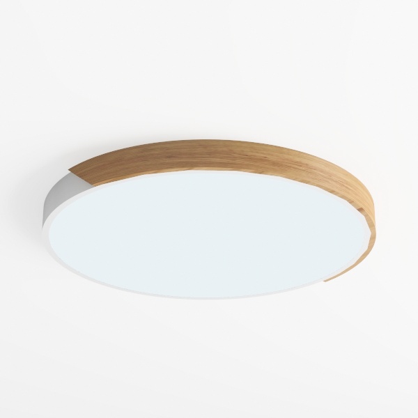 Modern Dimmable Wood Flush Mount Ceiling Light