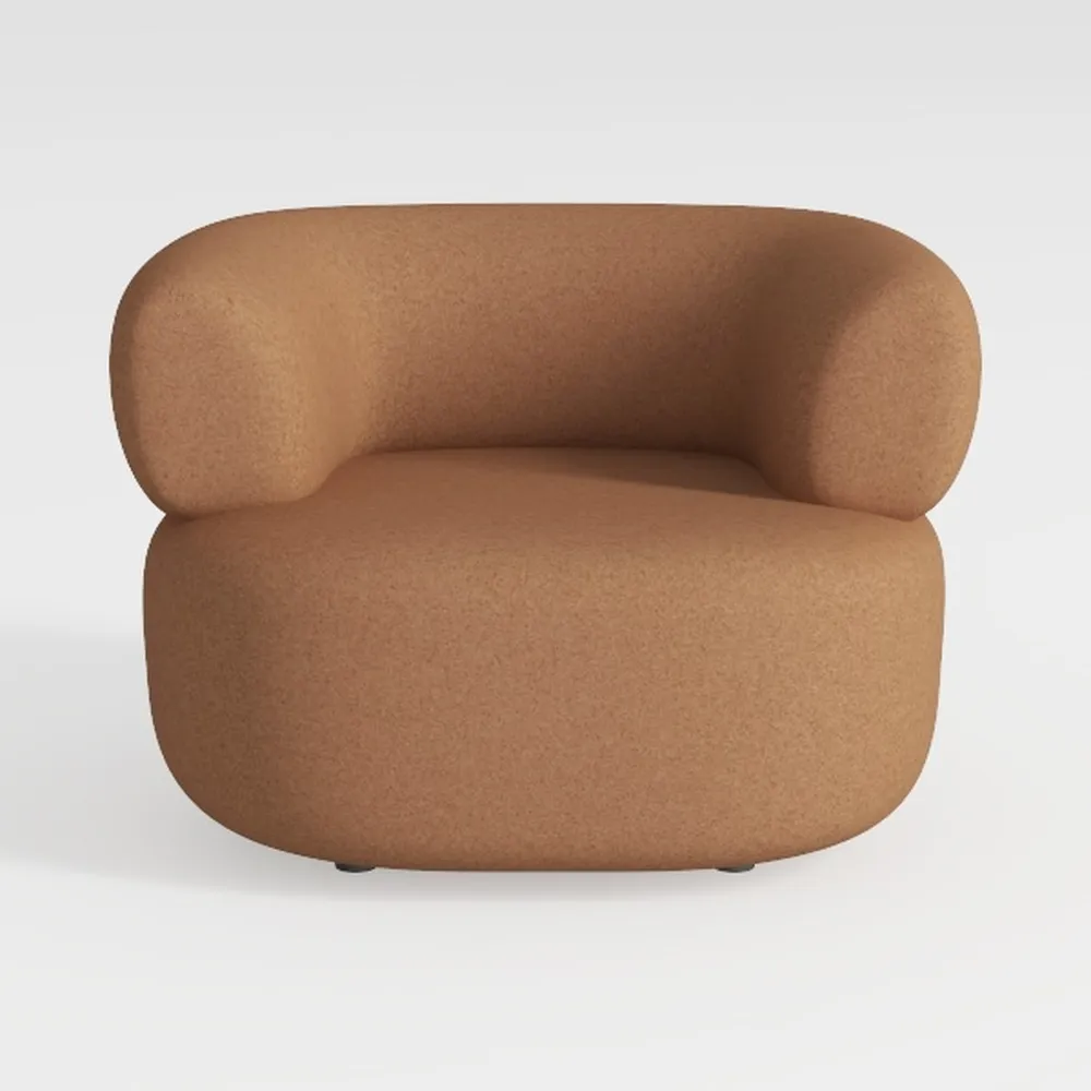 34" Wide Boucle Swivel Barrel Chair with 23"