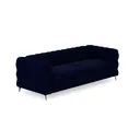 Navy Blue Velvet Tufted Chesterfield Sofa 3D Model Right 45 Degree View