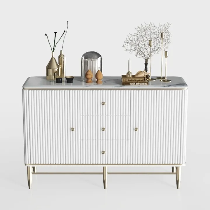 HLR Sideboard Buffet Cabinet, 48" Accent Fluted