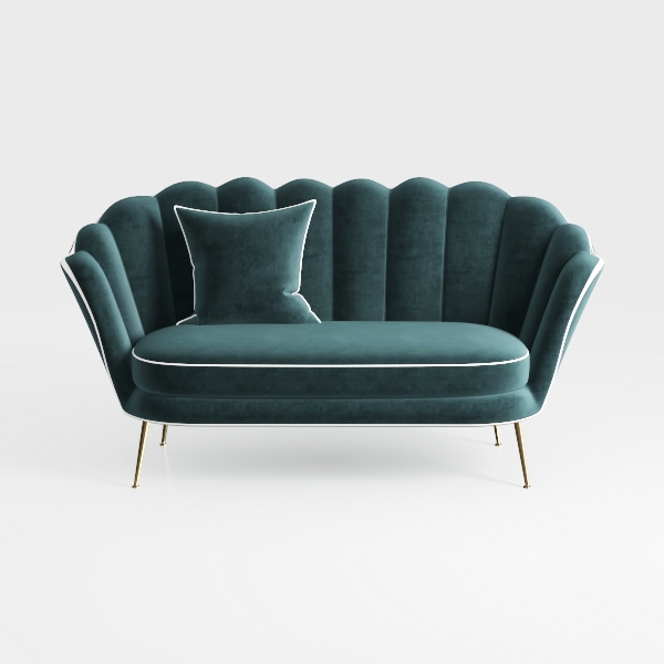 Contemporary Velvet Loveseat Sofa,Modern Sofa Couc