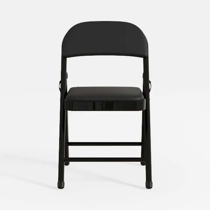 6 Pack Black Folding Chairs with Padded Cushion