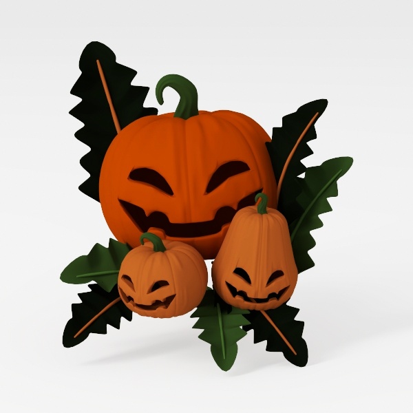 Leaf and Pumpkin Head Decorative Set-Halloween