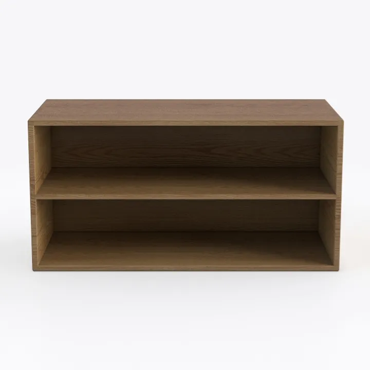 Minimalist Solid Oak Open Storage Bookshelf 3D Model