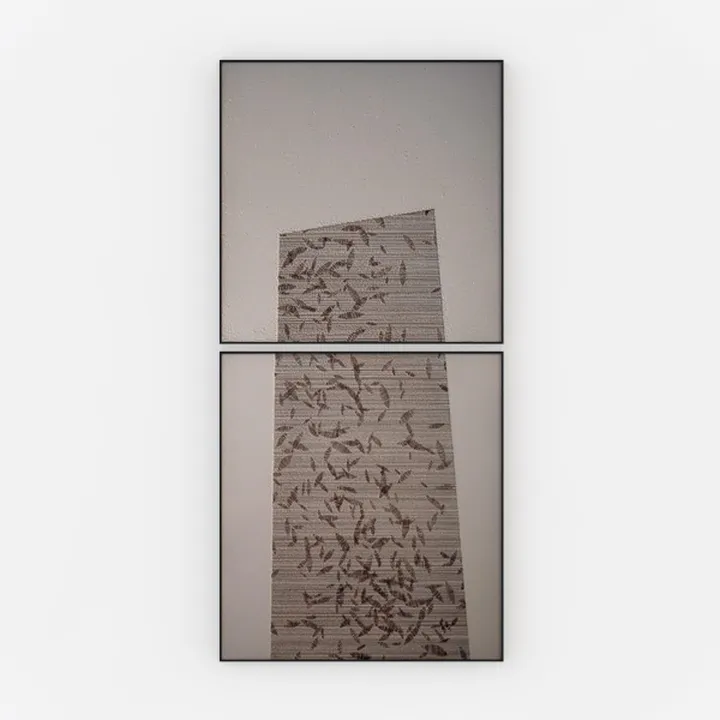 2Pcs Vintage Rustic Rose Flower Wall Art Pink and