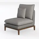 Mid Century Modern Accent Chair Wingback Living Left 45 Degree View