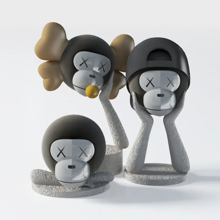 Modern Stylized Cartoon Monkey Art Sculpture Decor 3D Model