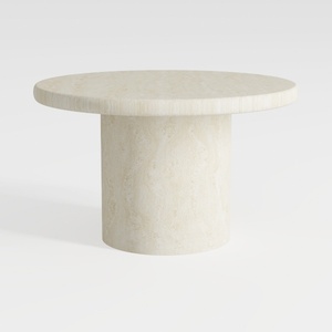 Caspian 25.8 in. in White Round Wood Concrete Coff