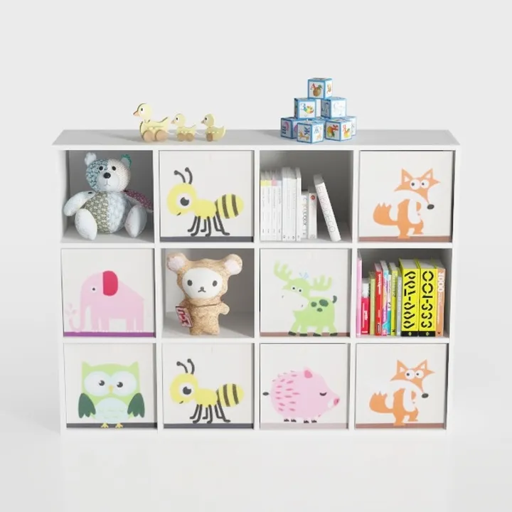 White Bookshelf, Wood Bookcase with 3 Tier Shelves