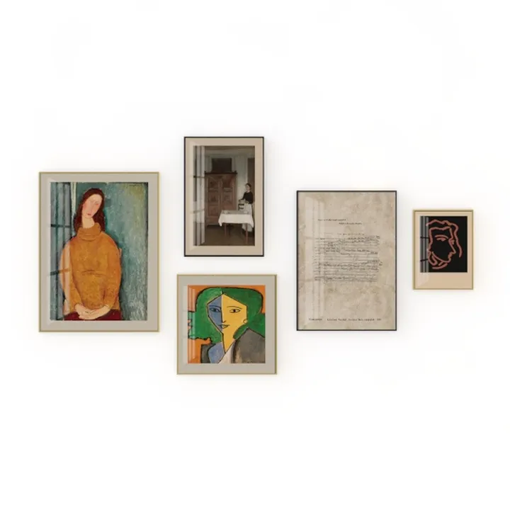 Set 5 Vintage Art Prints, Floral Art Prints