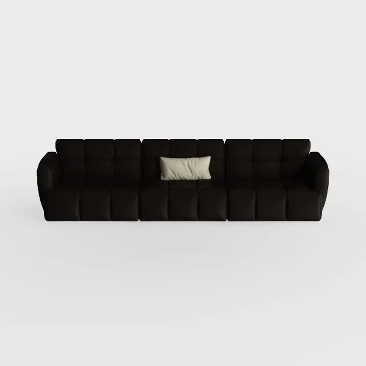 Mid Century Modern Sofa 83" Black Velvet Couch