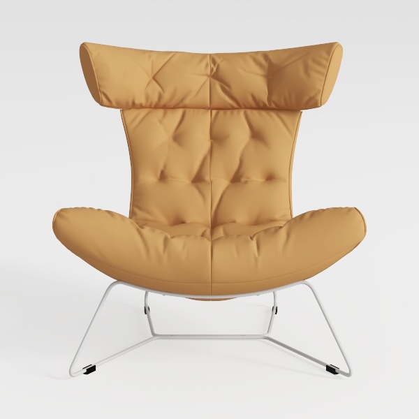 Brown Leather Accent Chair/Side Hand Stitch Leathe