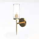 Modern Brass Plug-in Wall Sconces Set of Two Left 45 Degree View