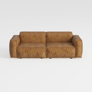 Minimalist Vintage Leather Sofa 3D Model