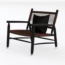 Modern Single Rocking Chair Solid Wood Fabric Loun Left 45 Degree View