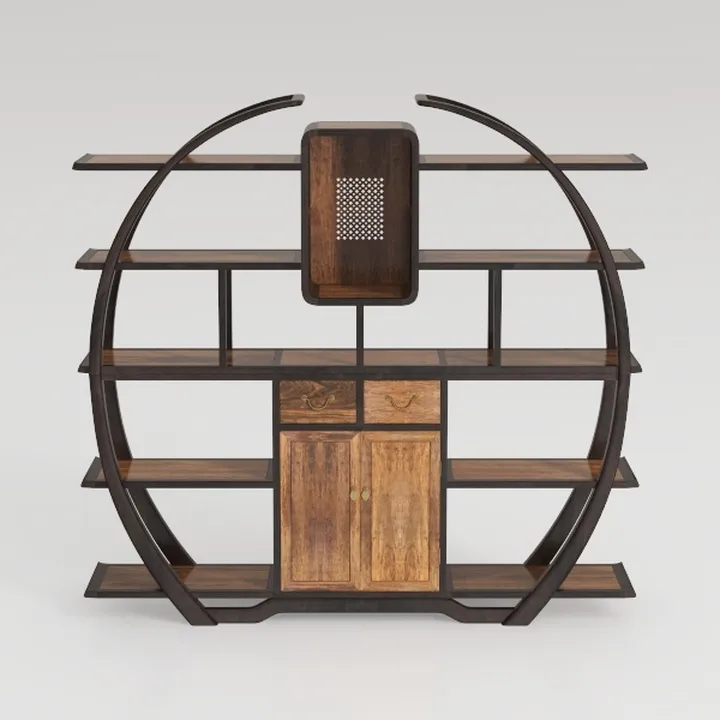Tribesigns Oval Bookshelf, Triple Wide 5 Tier