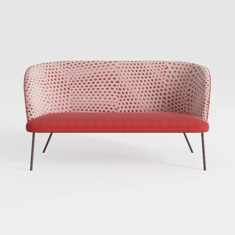 Benjara Aly Loveseat, Button Tufted, Fabric, 67 In