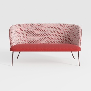 Benjara Aly Loveseat, Button Tufted, Fabric, 67 In