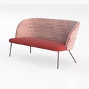 Benjara Aly Loveseat, Button Tufted, Fabric, 67 In Left 45 Degree View