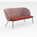 Benjara Aly Loveseat, Button Tufted, Fabric, 67 In Right 45 Degree View