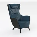 KOHARA Office Chair Leather Home Desk 360° Rotatin Right 45 Degree View