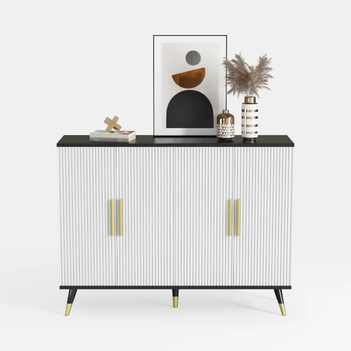 White Sideboard Buffet Cabinet, Accent Coffee