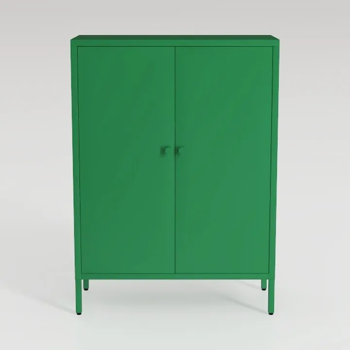 Green Metal Storage Cabinet, 36" Sideboard Buffet