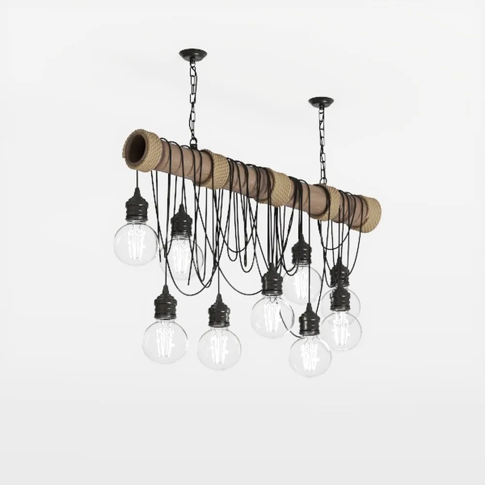 LITFAD Vintage Chandelier Edison Pendant Lamp