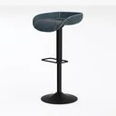 Modern Bar Stools Set of 2, Adjustable Faux Leathe Left 45 Degree View