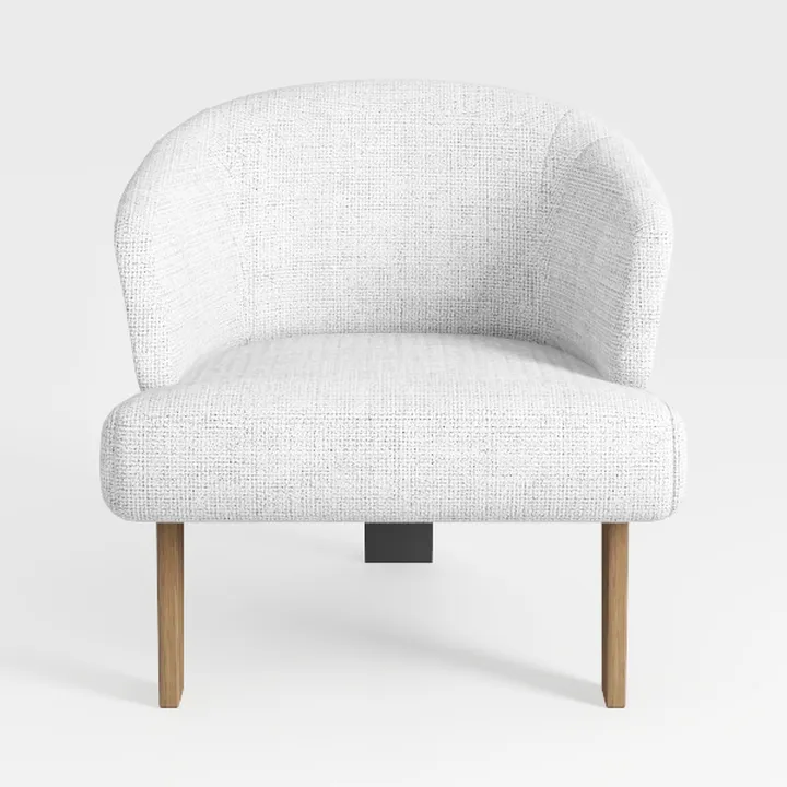 Beige White and Gold Barrel Dining Chairs