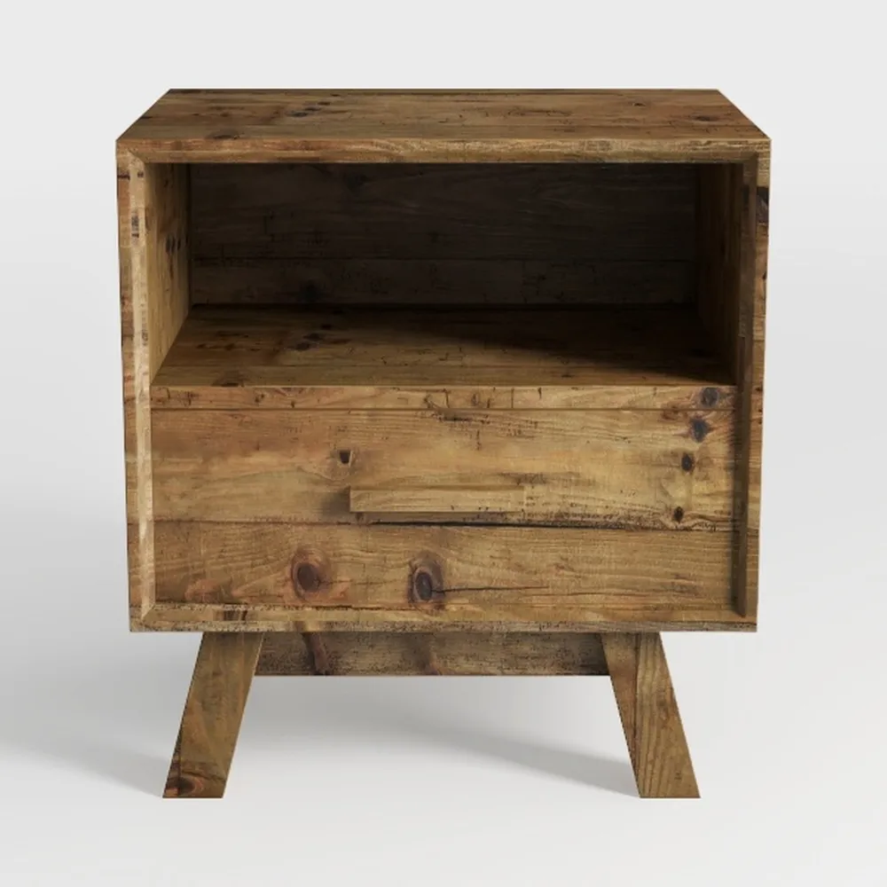 vidaXL Smoked Oak Bedside Cabinet with Remote