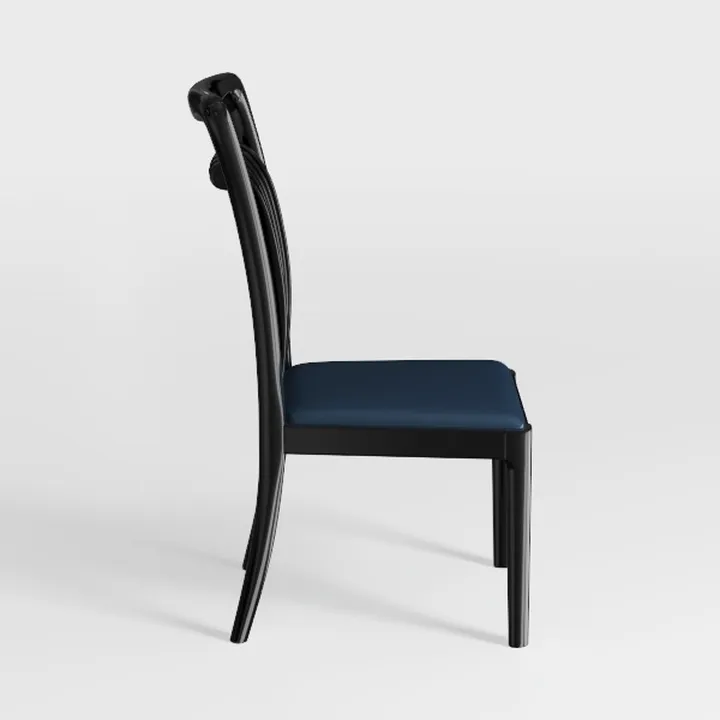 Set of Two X-Back Dining Chairs, Black