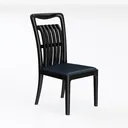 Set of Two X-Back Dining Chairs, Black Left 45 Degree View