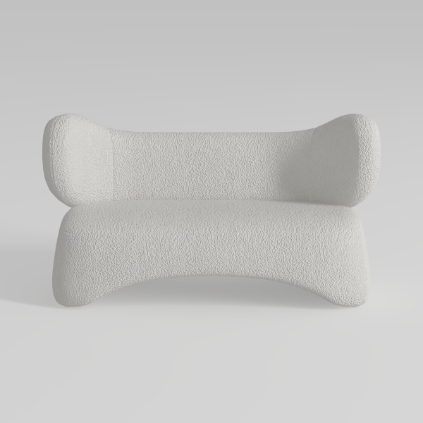 Merax 81.5&quot; Curved Upholstered Sponge Sofa 3-Seat 