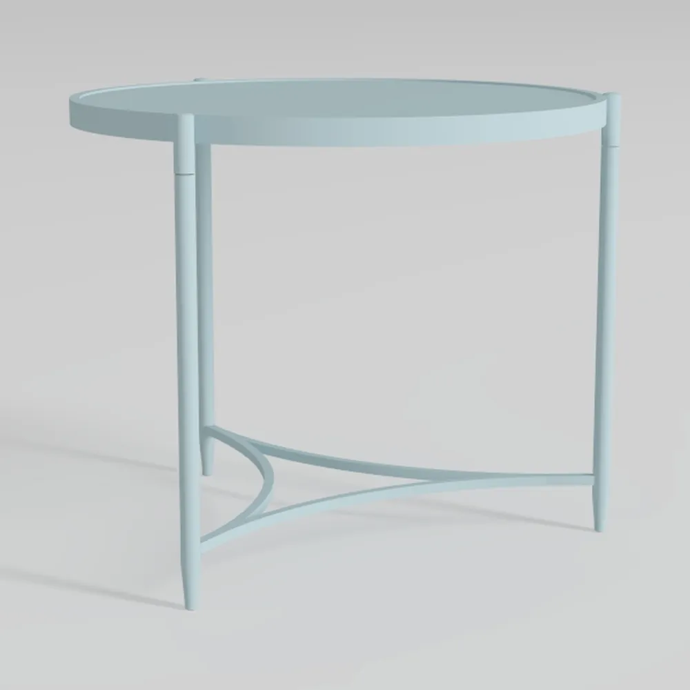 Amagabeli Round Metal Side Table Outdoor Rust