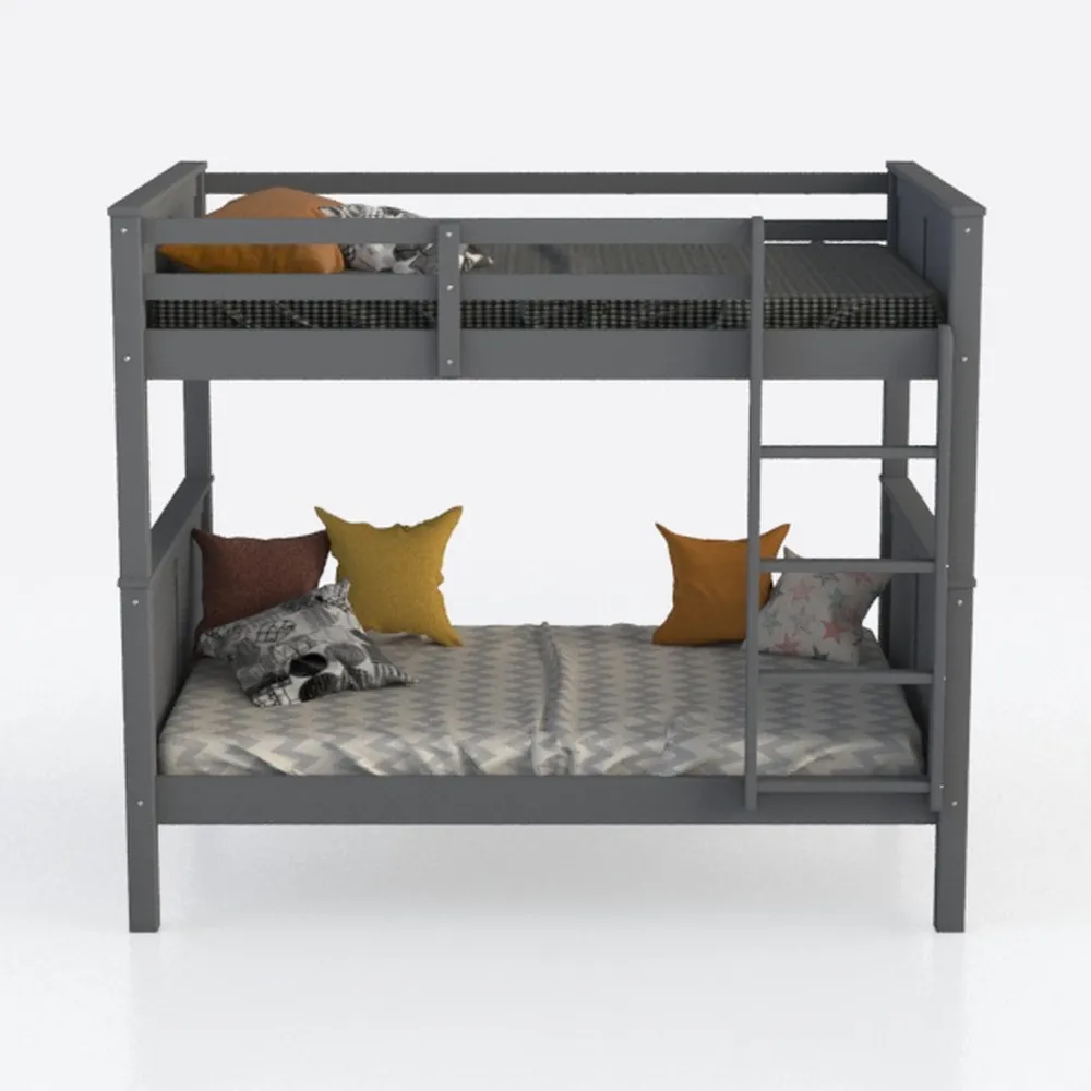 Feonase Metal Bunk Bed Twin Over Twin with Ladder 